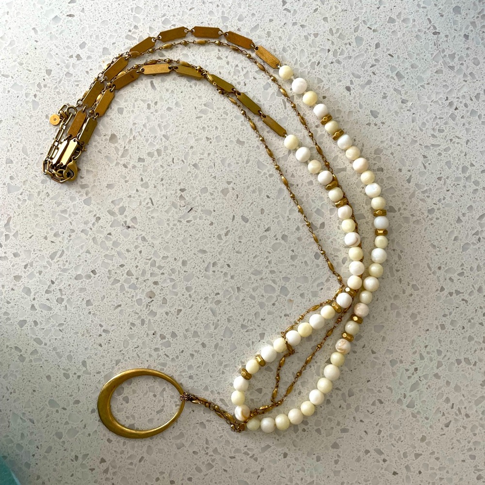 Layered long necklace